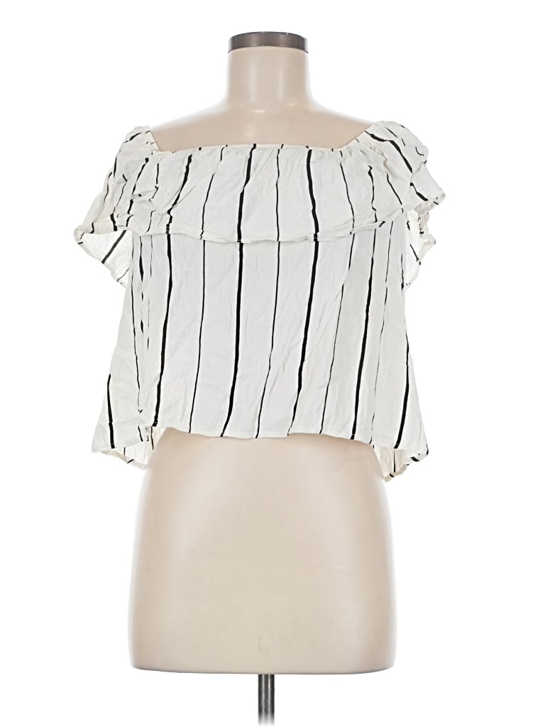 Pre-owned Lulus Sleeveless Blouse In Ivory