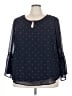Roz & Ali Polka Dots Blue 3/4 Sleeve Blouse Size 3X - photo 1