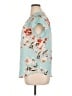 Fun2Fun 100% Polyester Floral Teal Short Sleeve Blouse Size XL - photo 5