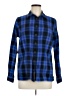 Duluth Trading Co. 100% Cotton Plaid Blue Long Sleeve Button-Down Shirt Size M - photo 1