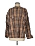 Max Studio Plaid Brown Long Sleeve Blouse Size M - photo 1