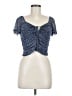 Rewind Blue Short Sleeve Top Size M - photo 1