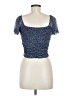 Rewind Blue Short Sleeve Top Size M - photo 2
