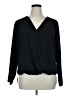 Remade 100% Polyester Black Long Sleeve Blouse Size 1X - photo 1