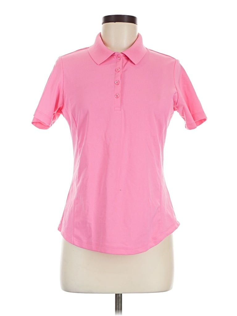 Pre-owned Greg Norman Short Sleeve Blouse In Pink
