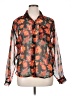 Paris Blues Floral Orange Long Sleeve Blouse Size XL (estimated) - photo 1