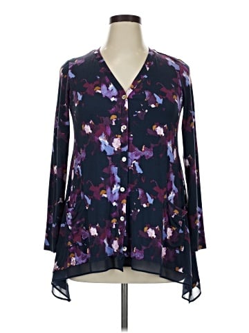 LOGO by Lori Goldstein Long Sleeve Blouse (view 1)