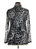 Chico's 100% Nylon Animal Print Silver Long Sleeve Turtleneck Size L - photo 2