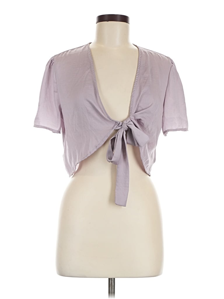 Pre-owned Wild Fable Short Sleeve Blouse In Purple