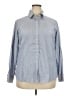Lands' End Polka Dots Stripes Blue Long Sleeve Button-Down Shirt Size 18 - photo 1