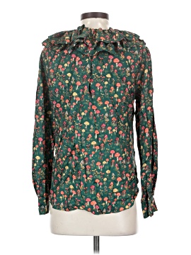 J.Crew Collection Long Sleeve Silk Top (view 2)