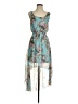 Forever 21 100% Polyester Floral Blue Teal Casual Dress Size S - photo 1