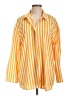 Shein Stripes Yellow 3/4 Sleeve Blouse Size 12 - photo 1