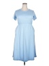 Real Essentials Solid Blue Casual Dress Size XXL - photo 1