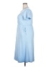 Real Essentials Solid Blue Casual Dress Size XXL - photo 5