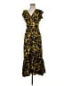 A.L.C. 100% Silk Animal Print Yellow Cocktail Dress Size 2 - photo 1