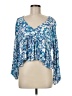 O'Neill 100% Viscose Blue 3/4 Sleeve Blouse Size M - photo 1