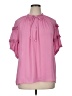 Rose + Olive 100% Polyester Pink Short Sleeve Blouse Size 1X - photo 1