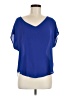 Lush 100% Polyester Blue Short Sleeve Blouse Size M - photo 1