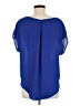 Lush 100% Polyester Blue Short Sleeve Blouse Size M - photo 2