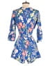 Yumi Kim 100% Silk Floral Blue Romper Size XS - photo 2