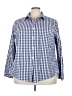 L.L.Bean 100% Cotton Checkered-gingham Blue 3/4 Sleeve Button-Down Shirt Size 3X - photo 1