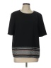 Badgley Mischka 100% Polyester Black Short Sleeve Top Size 12 - photo 1