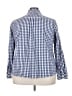 L.L.Bean 100% Cotton Checkered-gingham Blue 3/4 Sleeve Button-Down Shirt Size 3X - photo 2