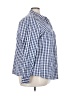 L.L.Bean 100% Cotton Checkered-gingham Blue 3/4 Sleeve Button-Down Shirt Size 3X - photo 4