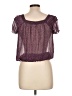 Mossimo Supply Co. 100% Polyester Purple Short Sleeve Blouse Size L - photo 2