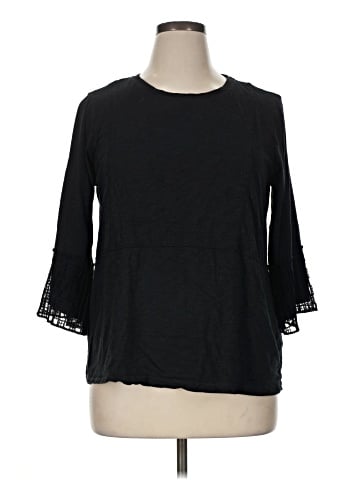 LOGO by Lori Goldstein 3/4 Sleeve Top (view 1)