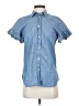 J.Crew 100% Cotton Blue Short Sleeve Button-Down Shirt Size 0 - photo 1