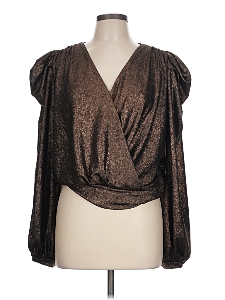 Express Long Sleeve Blouse In Silver