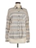 PrAna Stripes Gray Long Sleeve Button-Down Shirt Size M - photo 1