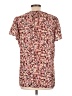 Maurices 100% Polyester Floral Pink Short Sleeve Blouse Size L - photo 2