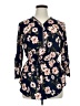 rue21 100% Polyester Floral Blue 3/4 Sleeve Blouse Size XL - photo 1