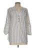 Sara Michelle 100% Polyester Silver 3/4 Sleeve Blouse Size L - photo 1