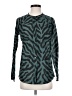 Monrow 100% Cotton Animal Print Teal Long Sleeve Button-Down Shirt Size XS - photo 1