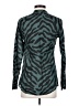 Monrow 100% Cotton Animal Print Teal Long Sleeve Button-Down Shirt Size XS - photo 2