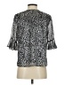 CeCe Animal Print Silver 3/4 Sleeve Blouse Size S - photo 2