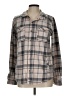 O'Neill 100% Polyester Plaid Gray Long Sleeve Blouse Size L - photo 1