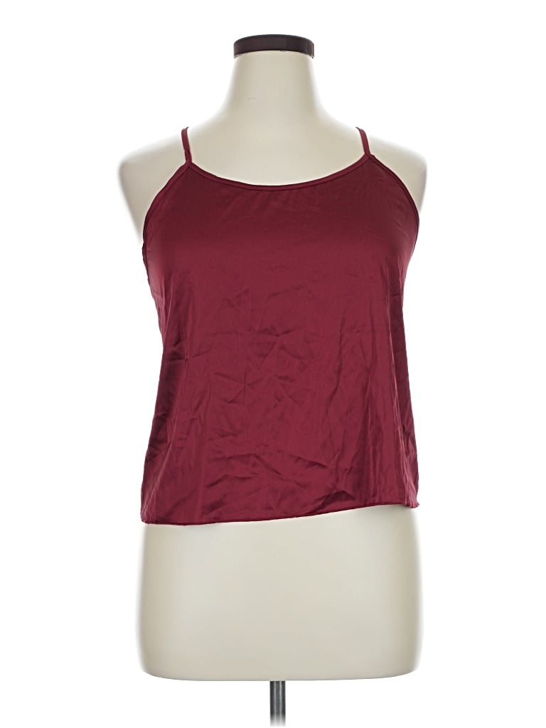 Pre-owned Ekouaer Sleeveless Top Burgundy Halter Neckline Tops