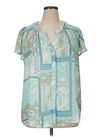 Rose + Olive Short Sleeve Blouse (view 1)