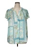Rose + Olive Blue Short Sleeve Blouse Size 1X - photo 1