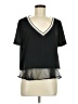 Elizabeth and James 100% Polyester Black Short Sleeve Blouse Size M - photo 1