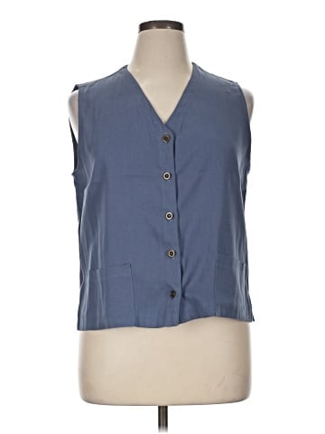 Halston Sleeveless Button-Down Shirt (view 1)