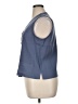 Halston Blue Sleeveless Button-Down Shirt Size 14 - photo 7