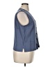 Halston Blue Sleeveless Button-Down Shirt Size 14 - photo 6