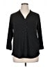 Charter Club Polka Dots Black 3/4 Sleeve Blouse Size XL - photo 1