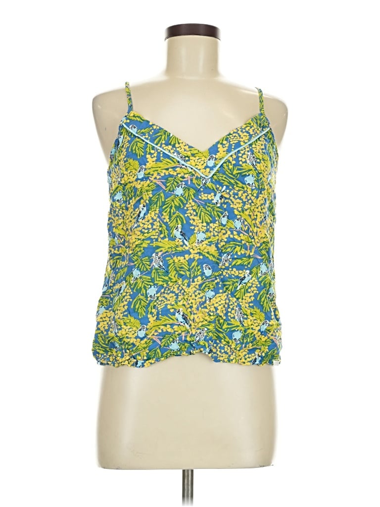 Pre-owned Jockey Tank Top Yellow Halter Neckline Tops